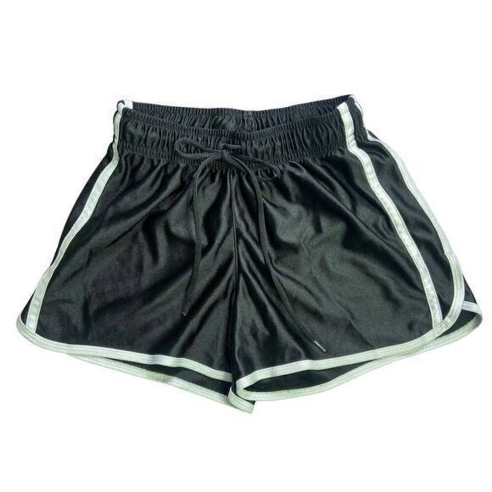 BCG Girl Youth Athletic Black Shorts‎ With White Trim Drawstring Jr Girl Size XS